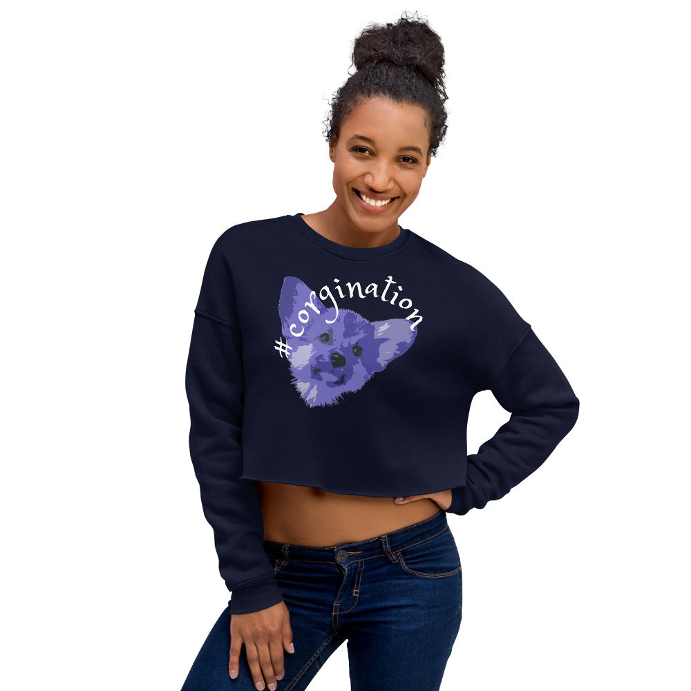 Gift for dog lovers. #corgination cropped sweatshirt for girls. Streetwear for women WickedYo.